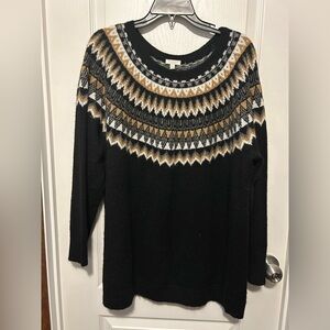 Talbots Black and White Knit Sweater - Size 2X EUC